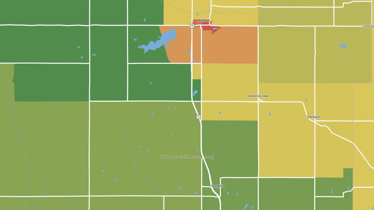 Jackson County, KS Map of Drug-Related Crime Rates