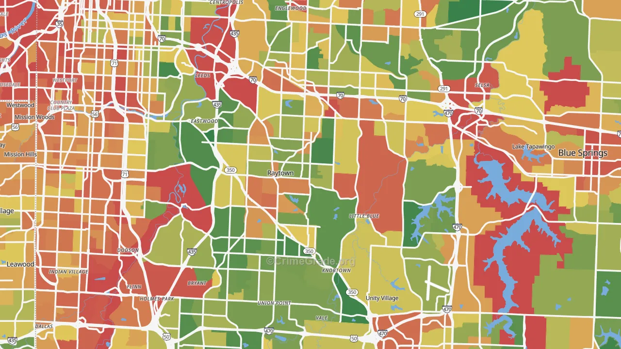 Jackson County, MO Map of Drug-Related Crime Rates