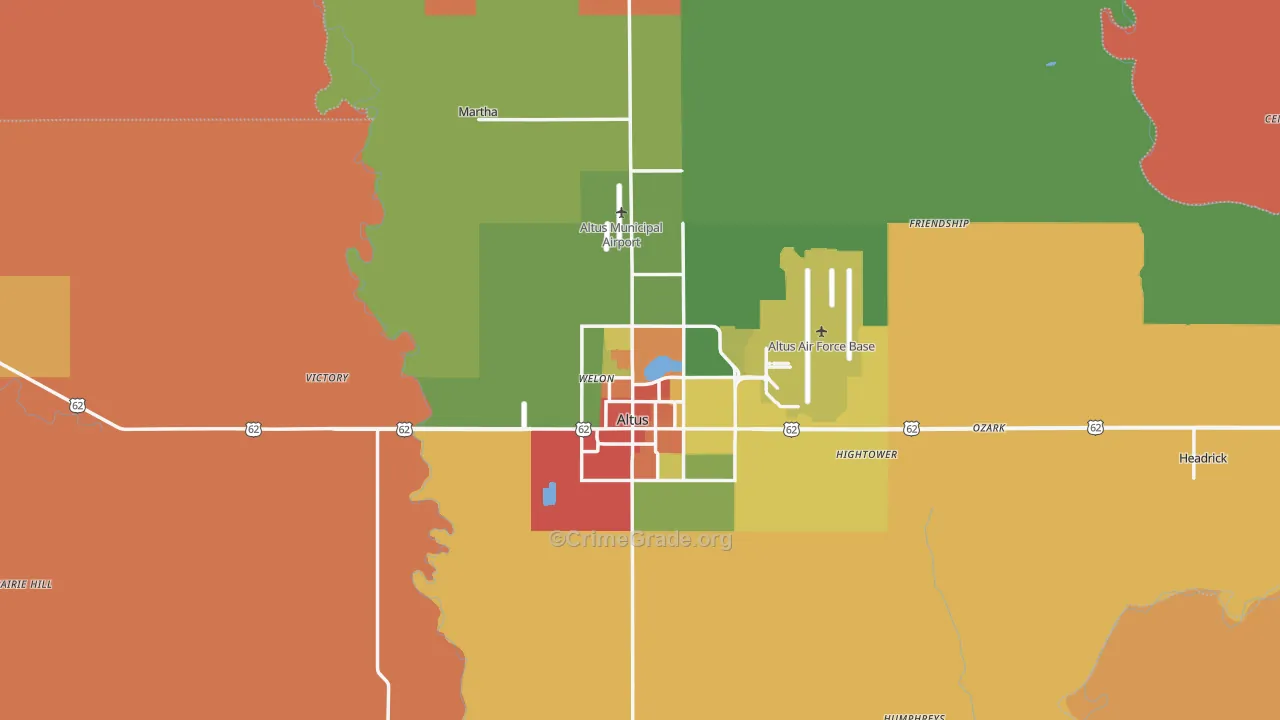 Jackson County, OK Map of Drug-Related Crime Rates