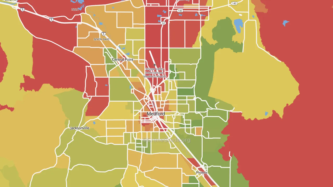 Jackson County, OR Map of Drug-Related Crime Rates