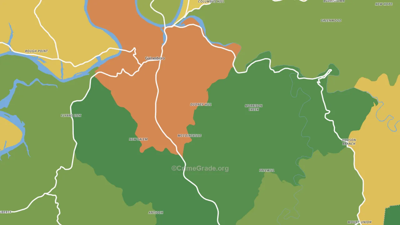 Jackson County, TN Map of Drug-Related Crime Rates