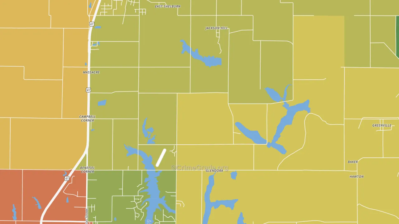 Jackson Hill, IN Map of Drug-Related Crime Rates