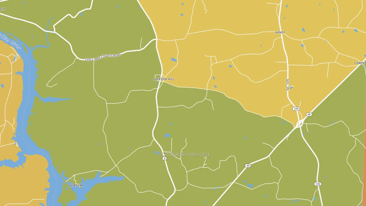 Jackson Hill, NC Map of Drug-Related Crime Rates