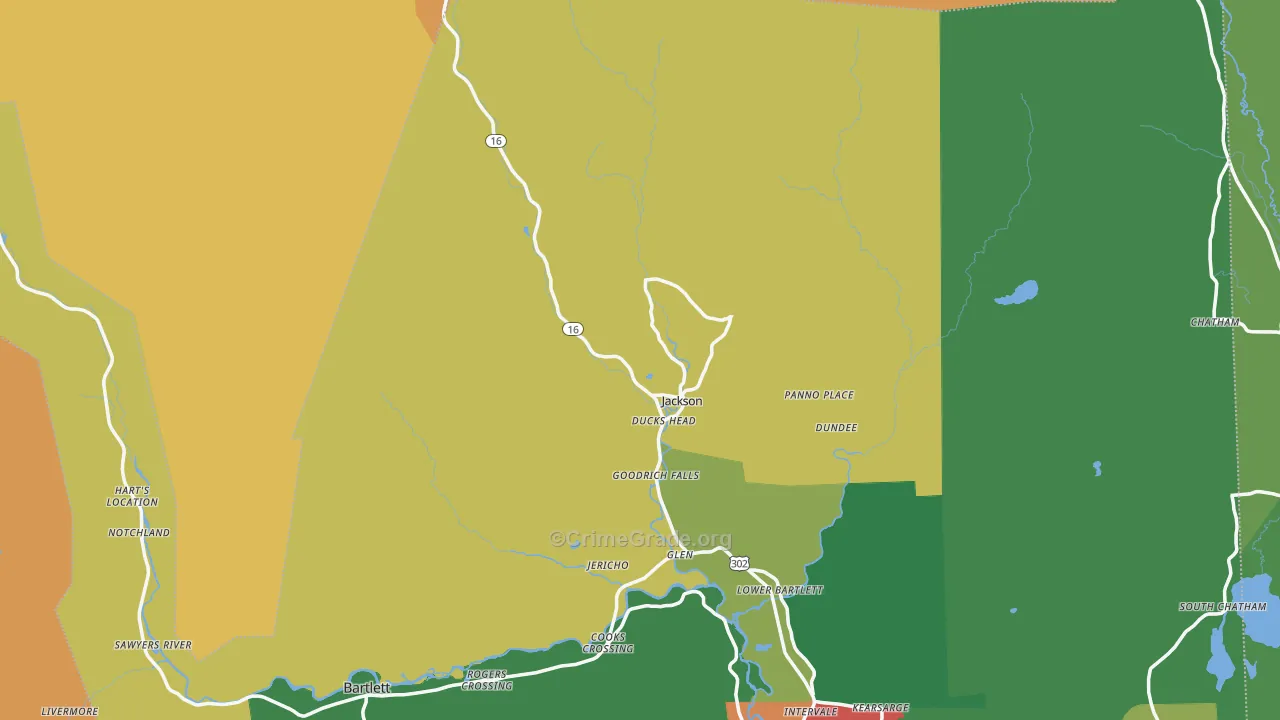 Jackson, NH Map of Drug-Related Crime Rates
