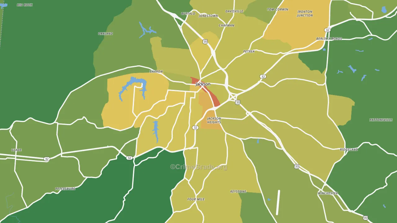 Jackson, OH Map of Drug-Related Crime Rates