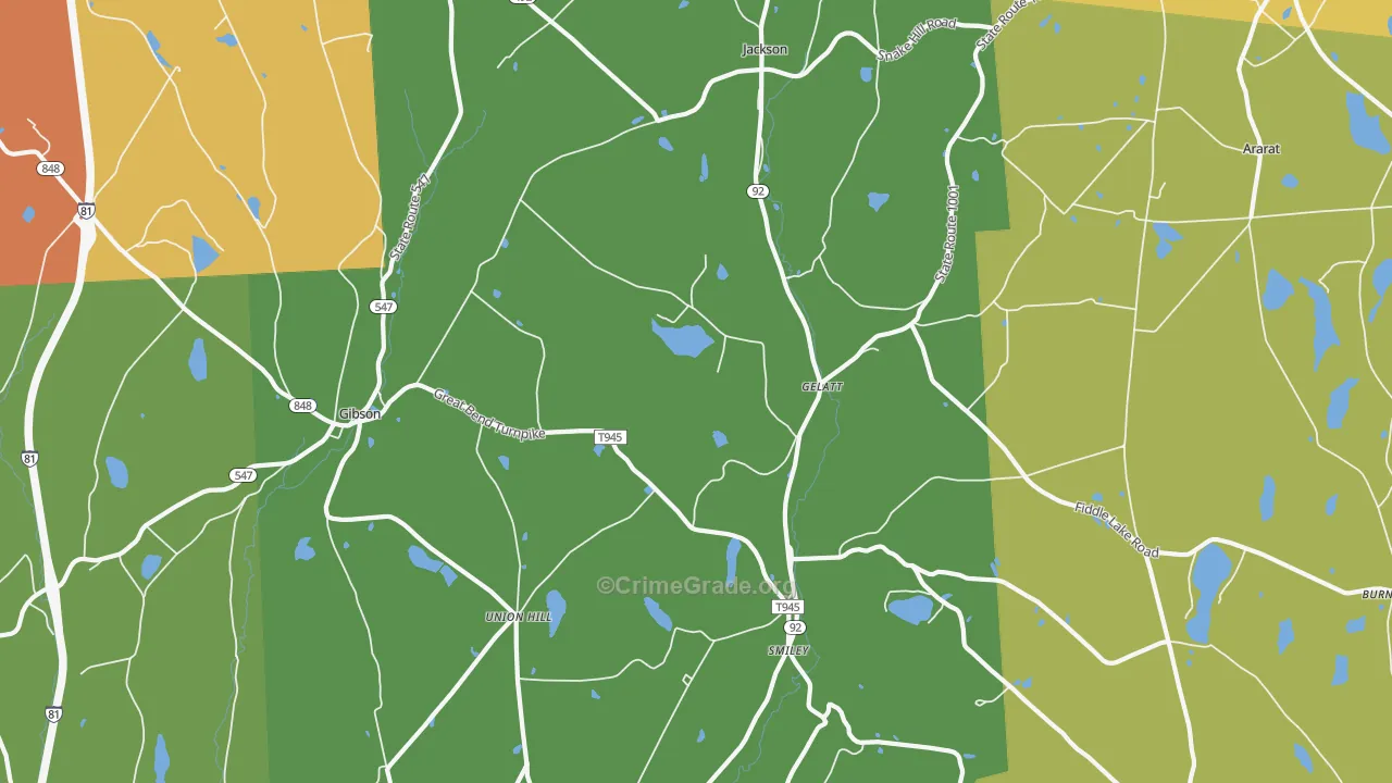 Jackson, PA Map of Drug-Related Crime Rates