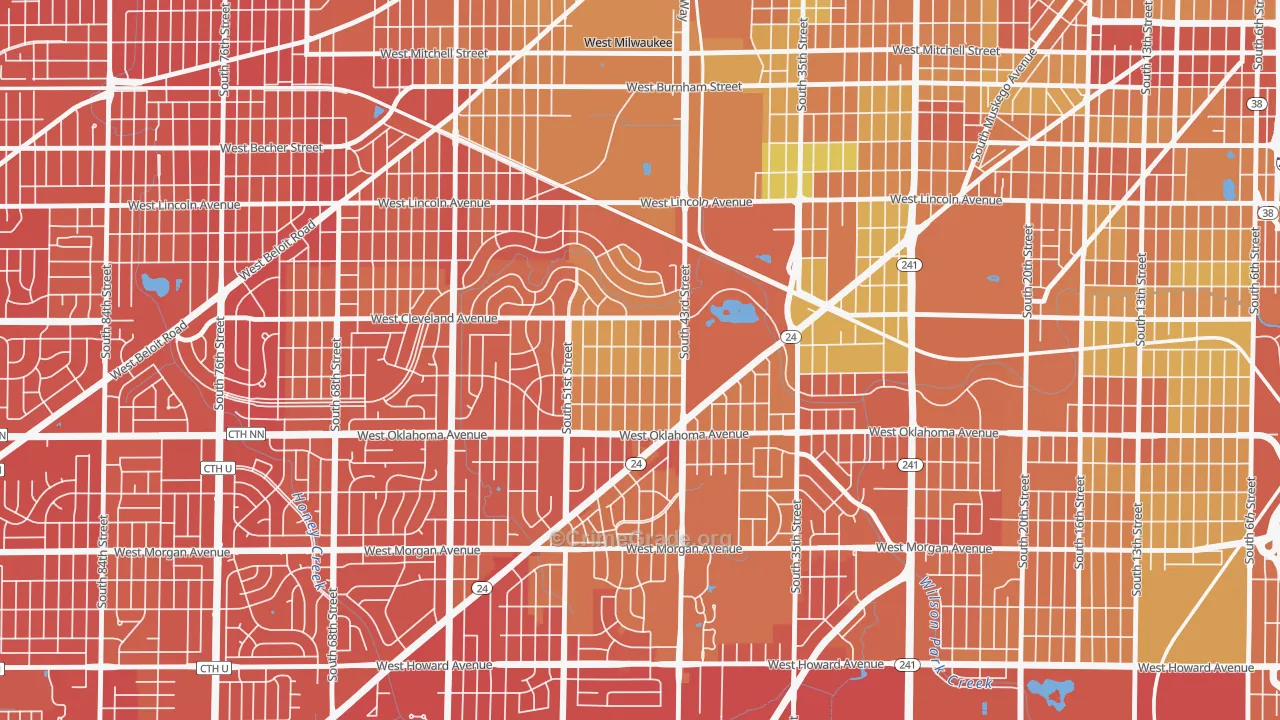 Jackson Park, Milwaukee, WI Map of Drug-Related Crime Rates
