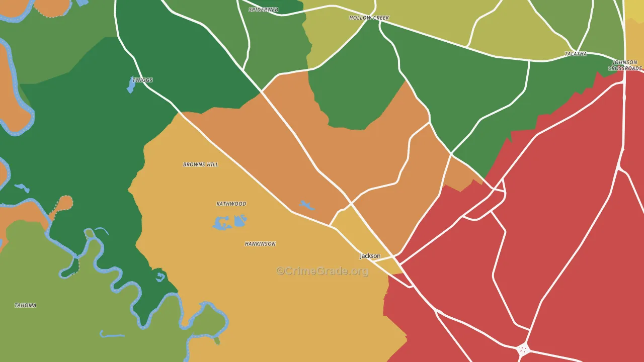 Jackson, SC Map of Drug-Related Crime Rates