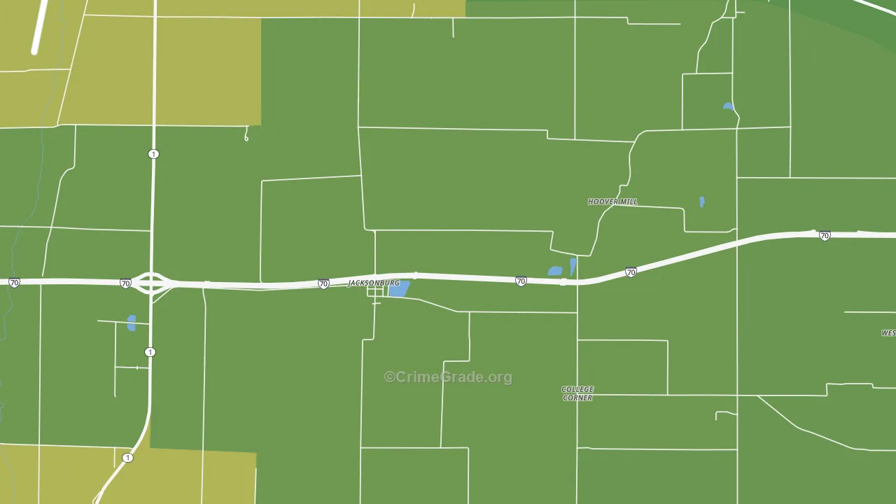 Jacksonburg, IN Map of Drug-Related Crime Rates