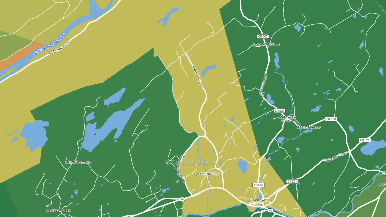 Jacksonburg, NJ Map of Drug-Related Crime Rates