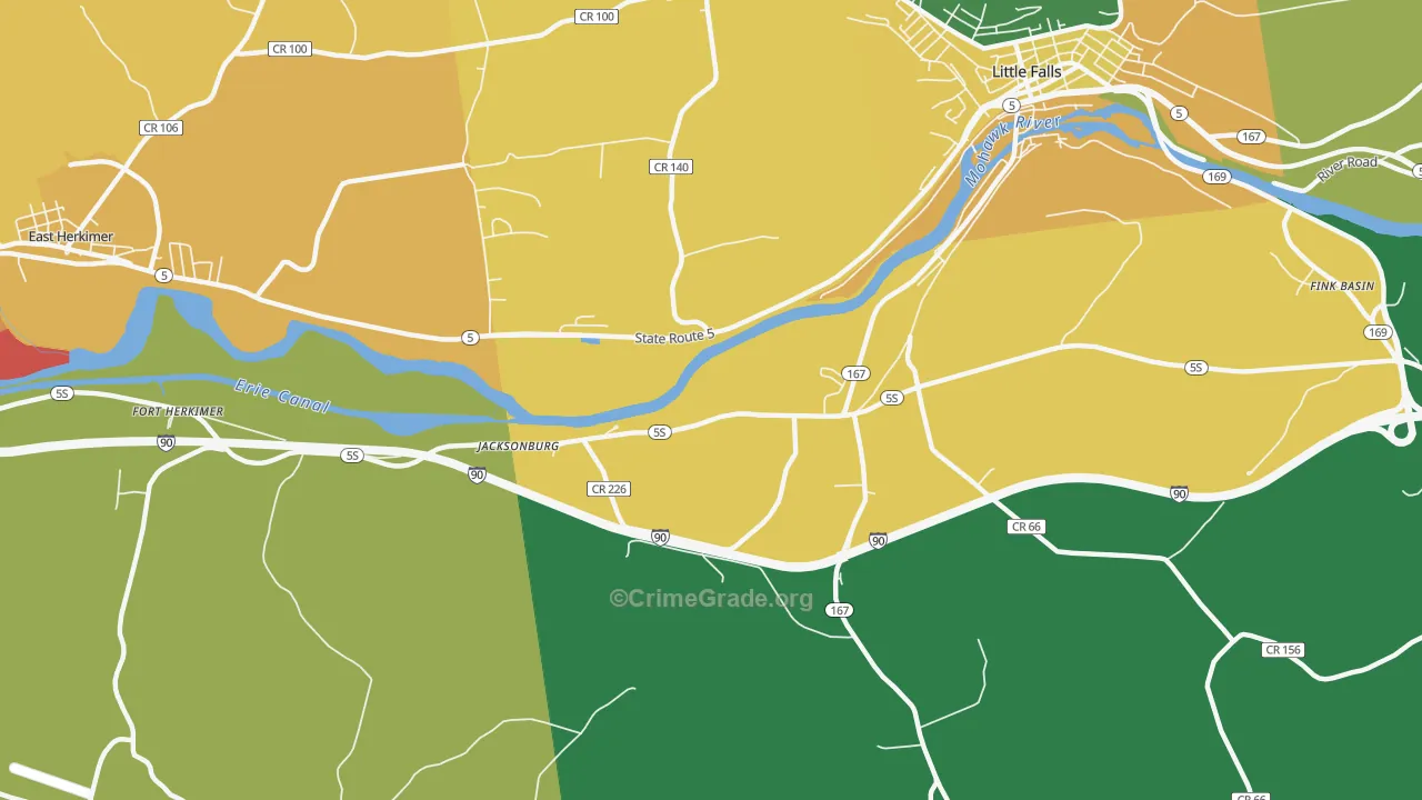 Jacksonburg, NY Map of Drug-Related Crime Rates