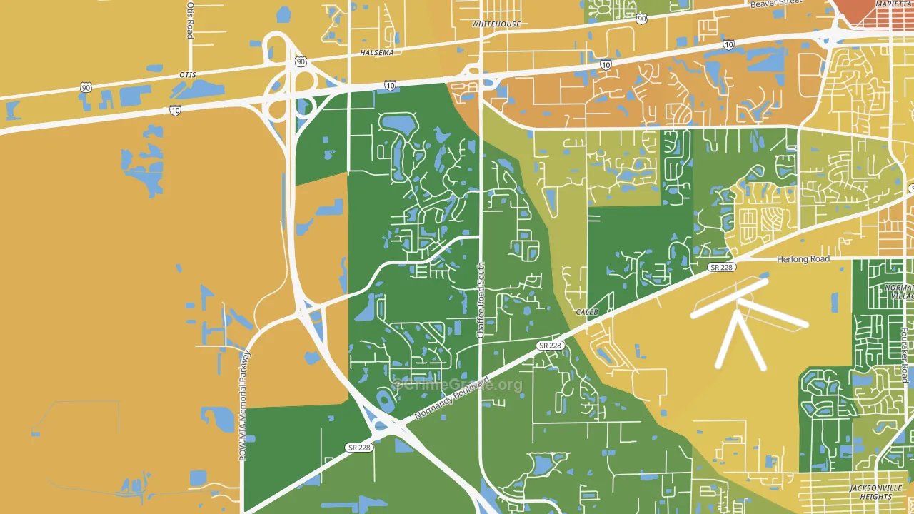 Jacksonville Farms-Terrace, Jacksonville, FL Map of Drug-Related Crime Rates