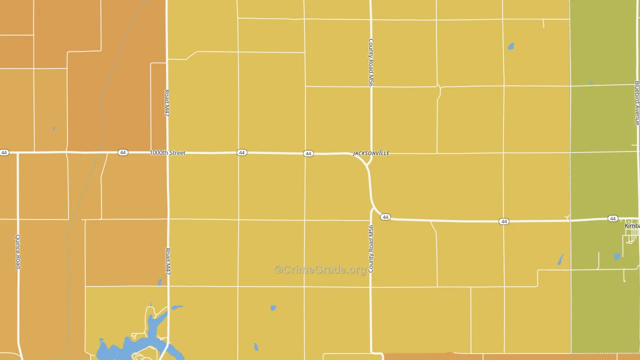 Jacksonville, IA Map of Drug-Related Crime Rates