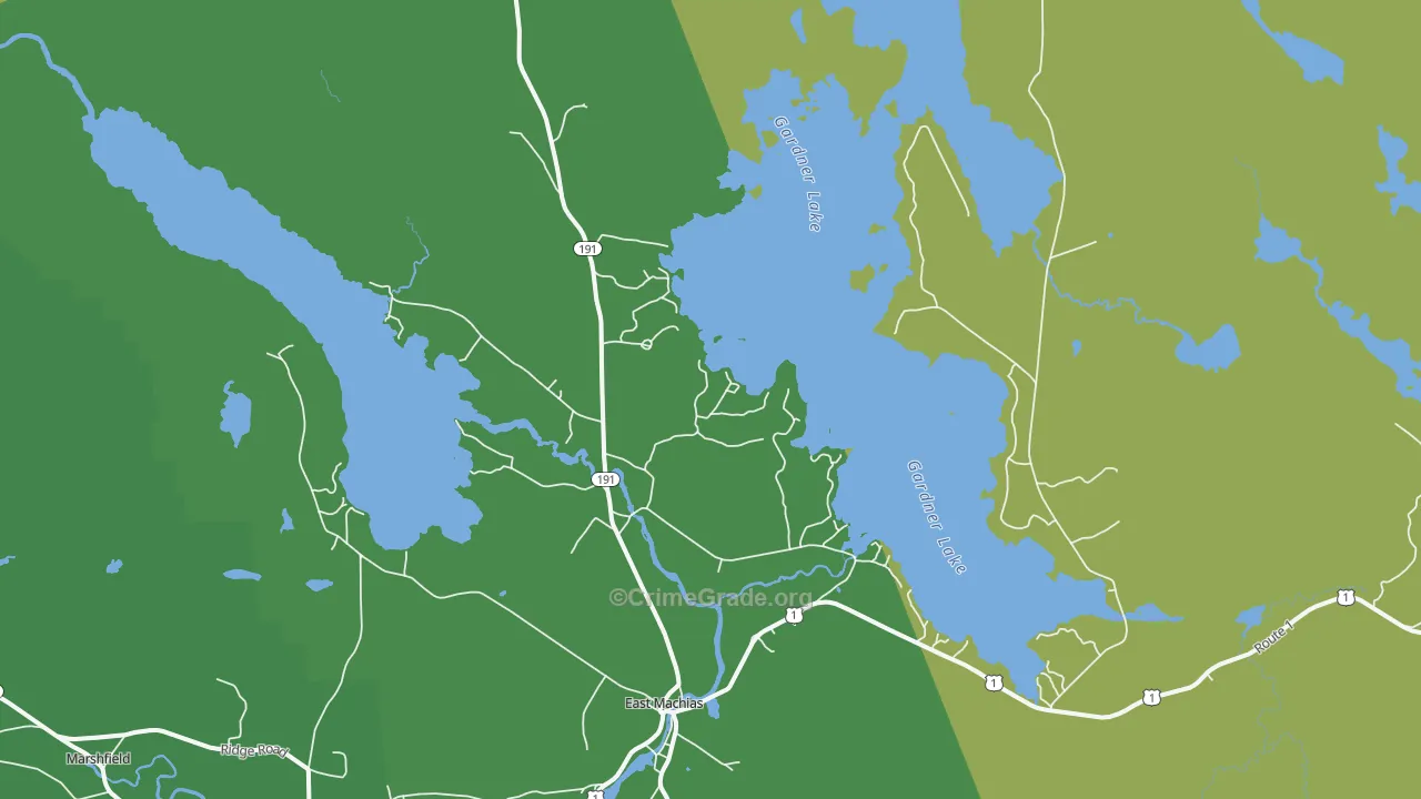 Jacksonville, ME Map of Drug-Related Crime Rates