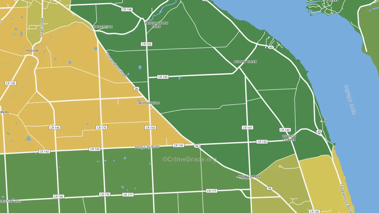 Jacksonville, NY Map of Drug-Related Crime Rates