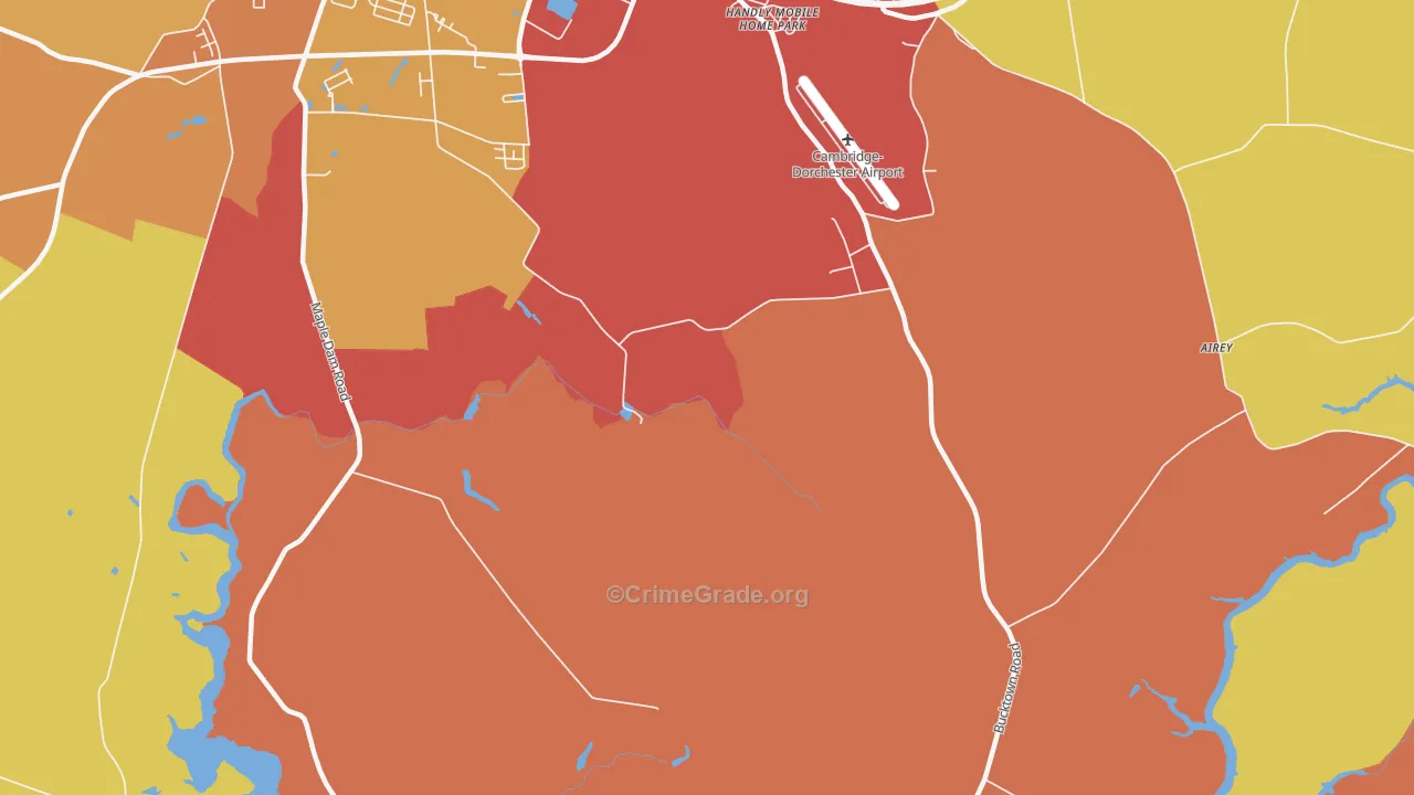 Jacktown, MD Map of Drug-Related Crime Rates