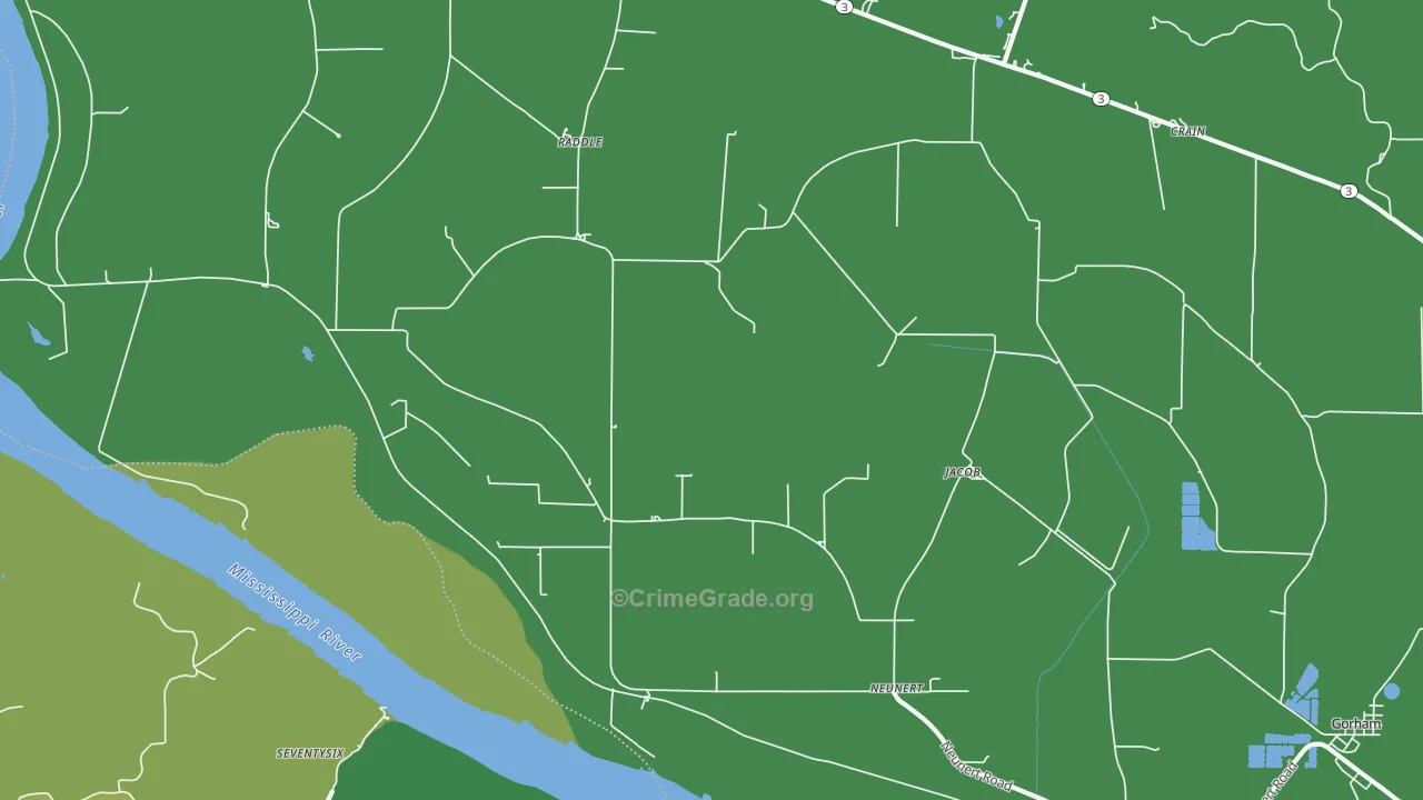 Jacob, IL Map of Drug-Related Crime Rates
