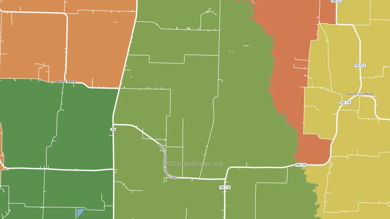 Jacobia, TX Map of Drug-Related Crime Rates