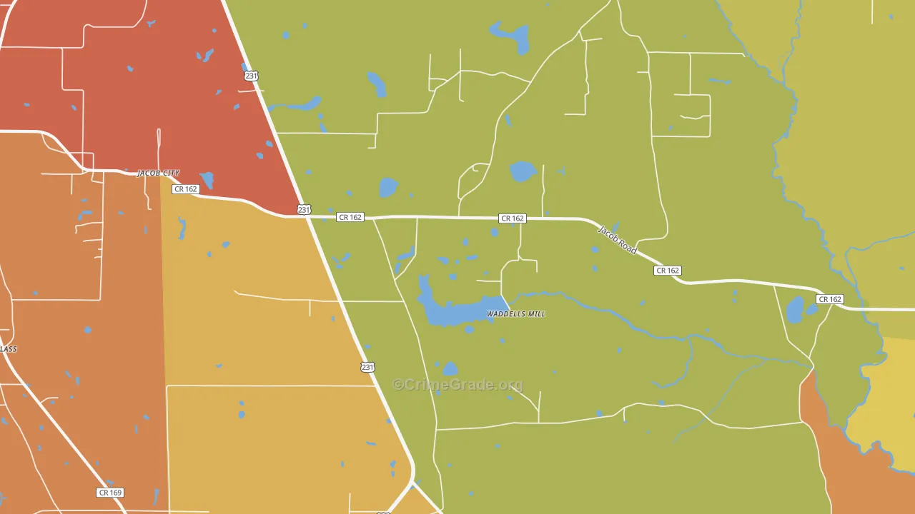 Jacobs, FL Map of Drug-Related Crime Rates
