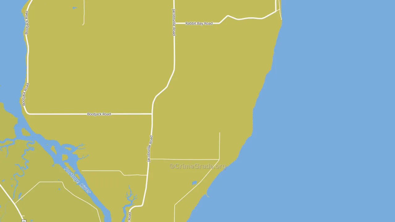 Jacobsville, MI Map of Drug-Related Crime Rates