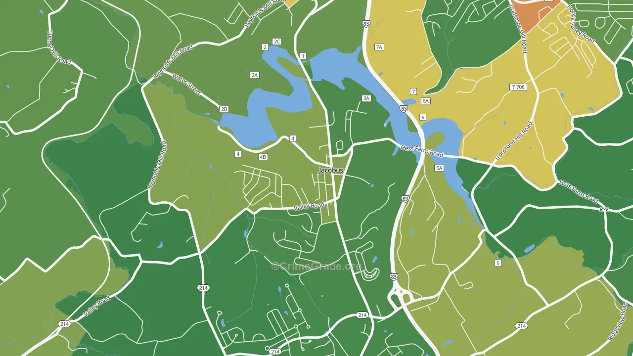 Jacobus, PA Map of Drug-Related Crime Rates