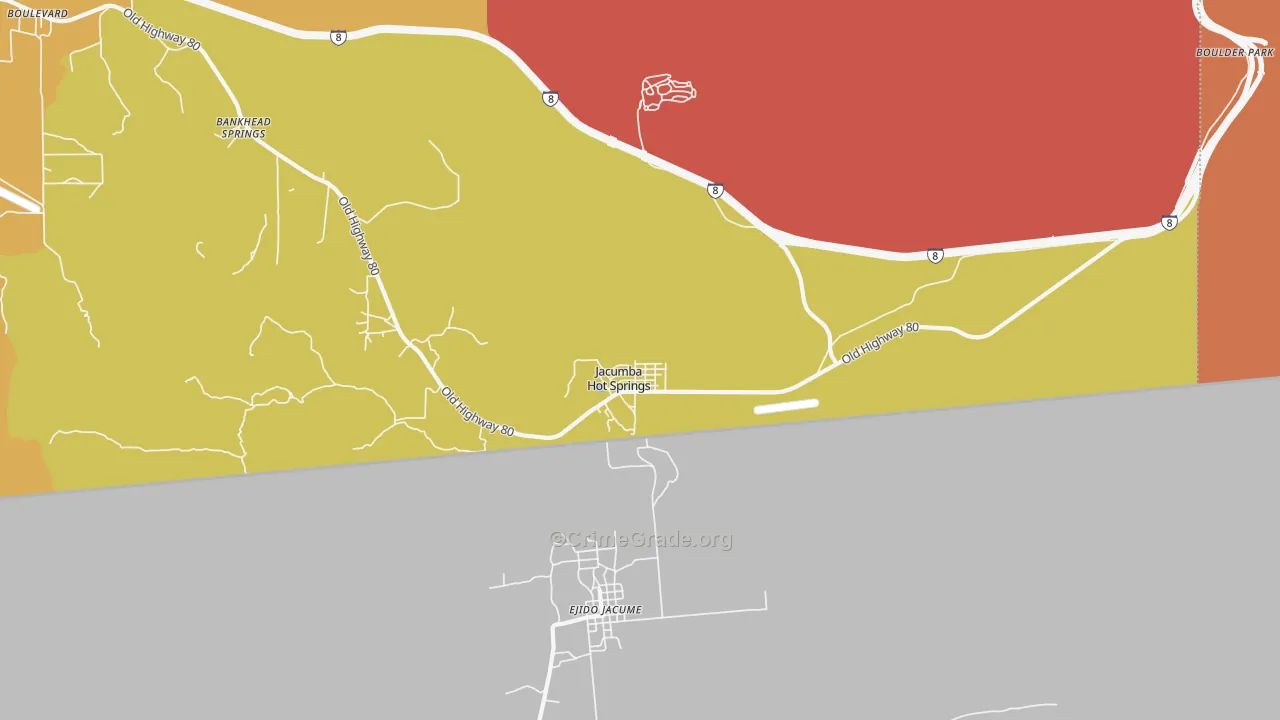 Jacumba, CA Map of Drug-Related Crime Rates