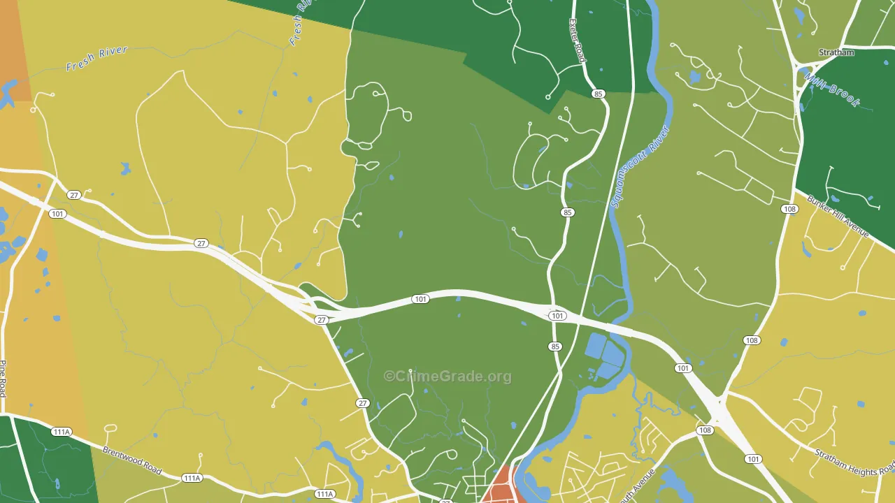 Jady Hill, NH Map of Drug-Related Crime Rates