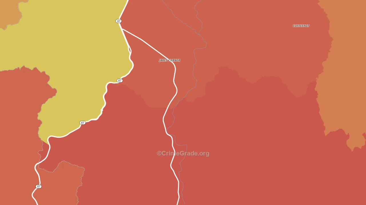 Jakes Corner, AZ Map of Drug-Related Crime Rates