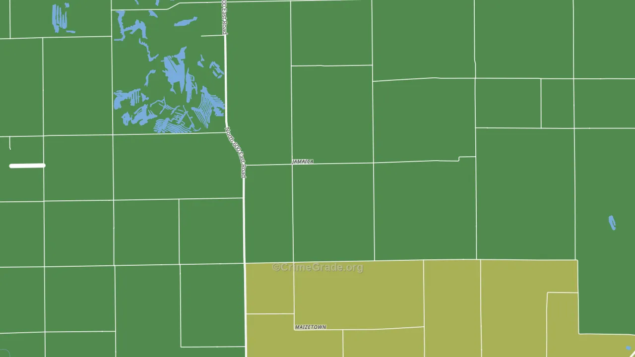 Jamaica, IL Map of Drug-Related Crime Rates