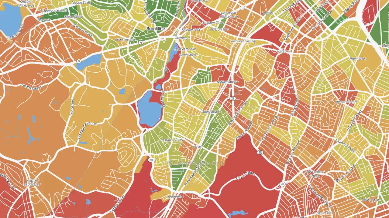 Jamaica Plain, MA Map of Drug-Related Crime Rates