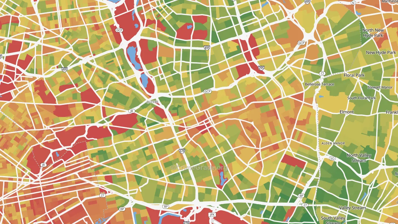 Jamaica, Queens, NY Map of Drug-Related Crime Rates