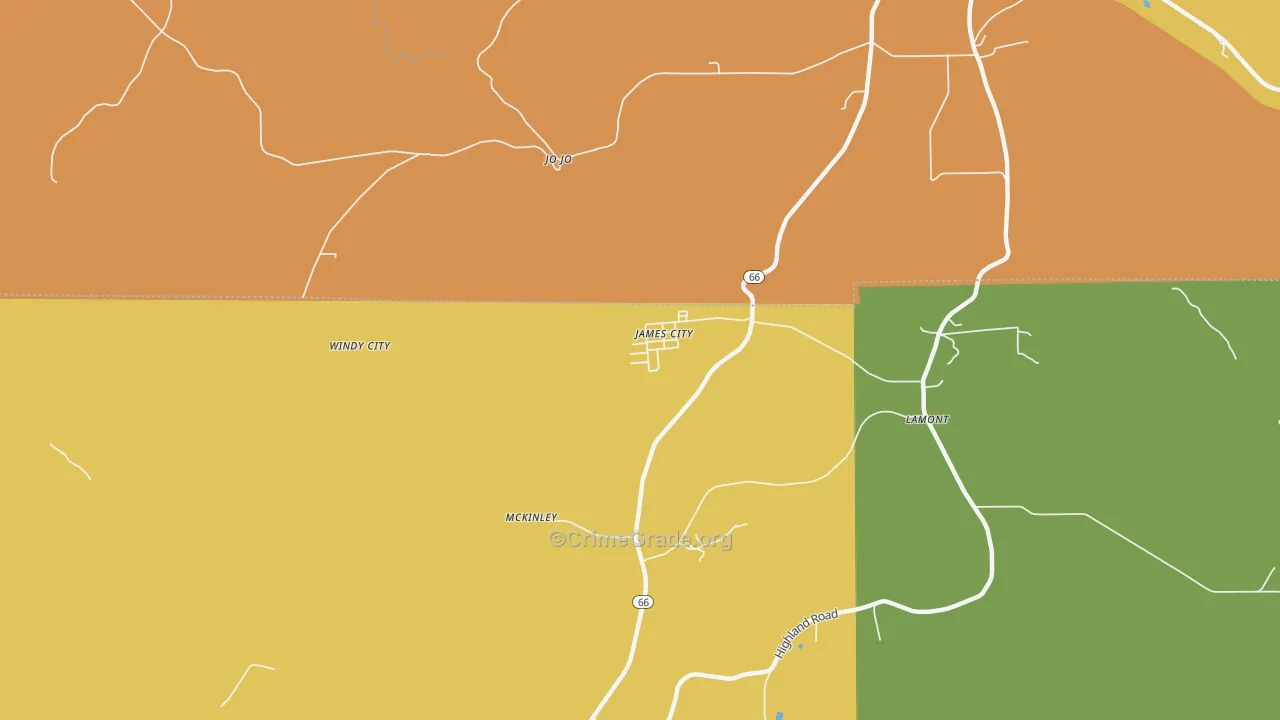 James City, PA Map of Drug-Related Crime Rates