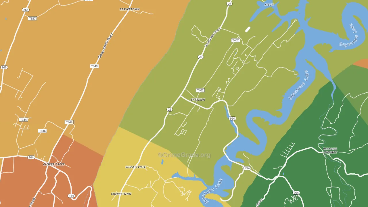 James Creek, PA Map of Drug-Related Crime Rates