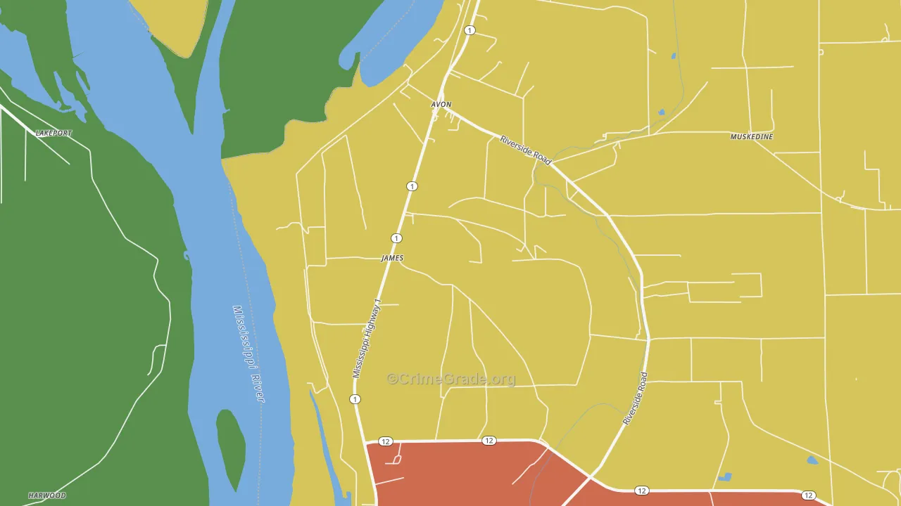 James, MS Map of Drug-Related Crime Rates