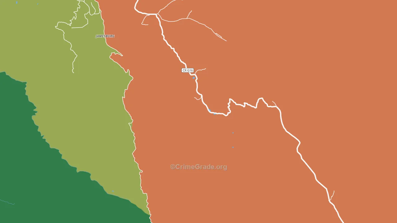 Jamesburg, CA Map of Drug-Related Crime Rates