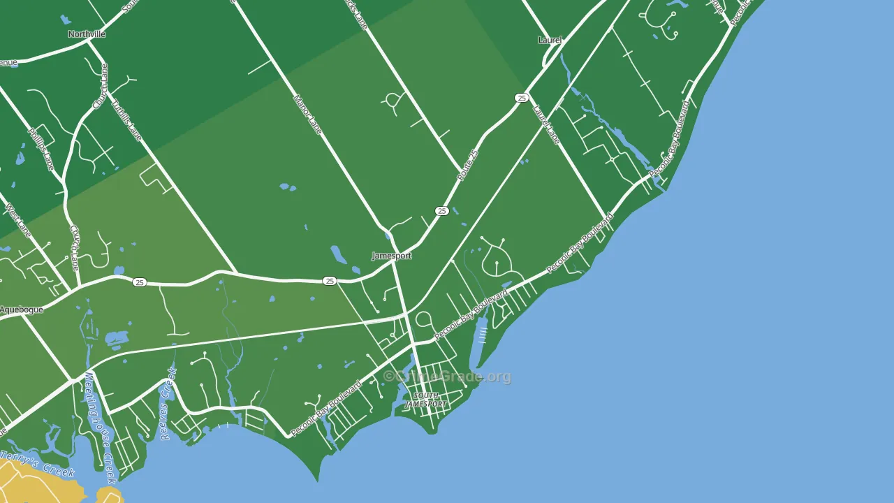 Jamesport, NY Map of Drug-Related Crime Rates