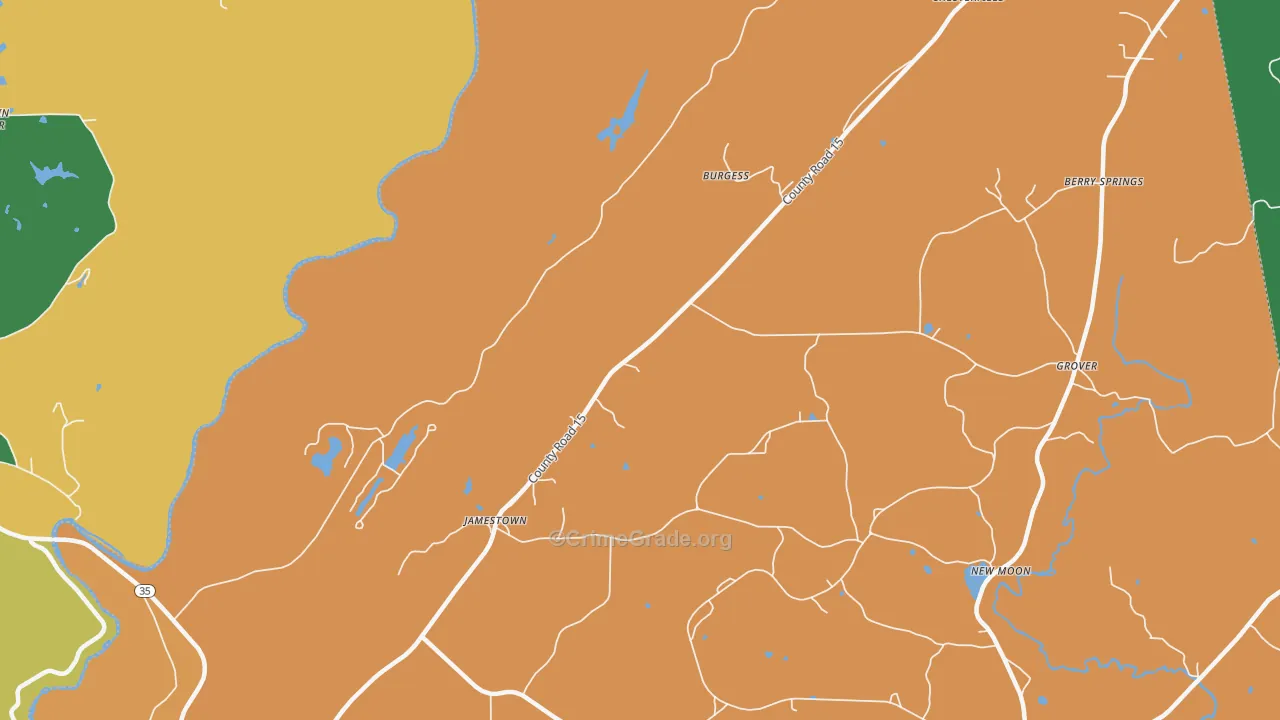 Jamestown, AL Map of Drug-Related Crime Rates
