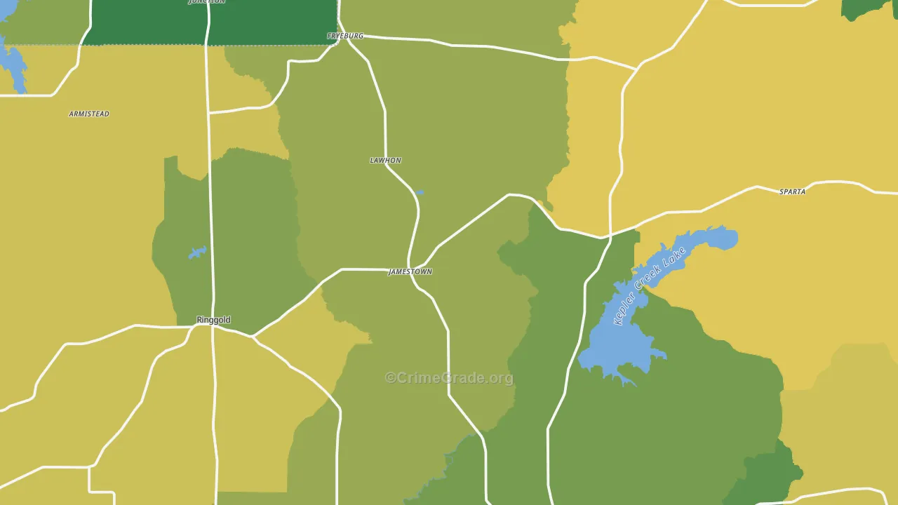 Jamestown, LA Map of Drug-Related Crime Rates