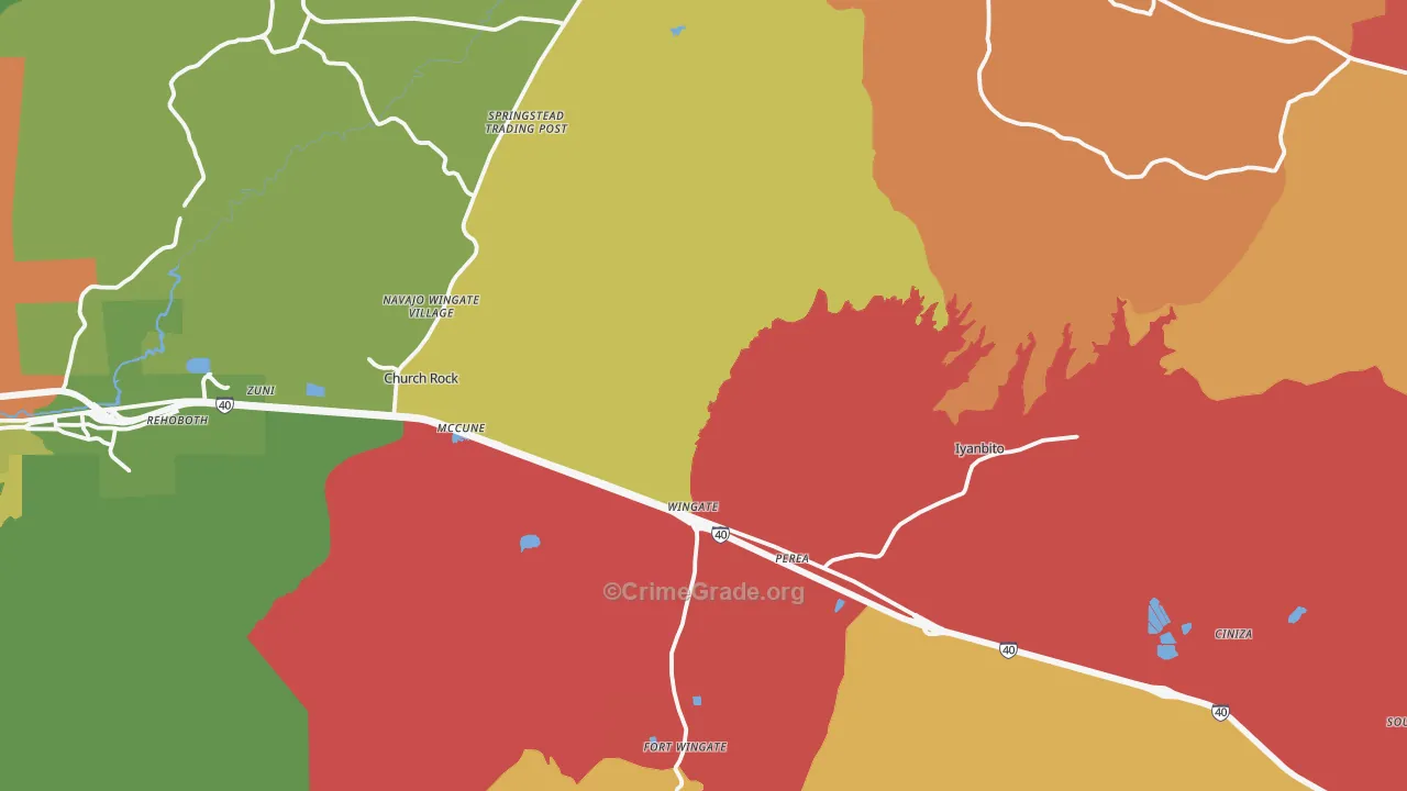 Jamestown, NM Map of Drug-Related Crime Rates
