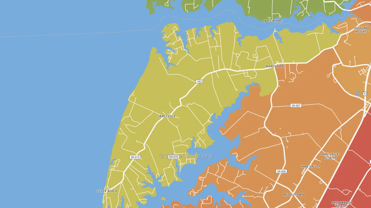 Jamesville, VA Map of Drug-Related Crime Rates