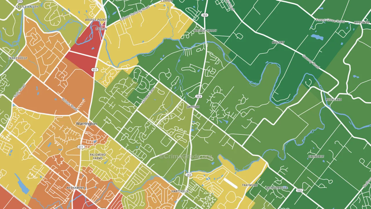 Jamison, PA Map of Drug-Related Crime Rates