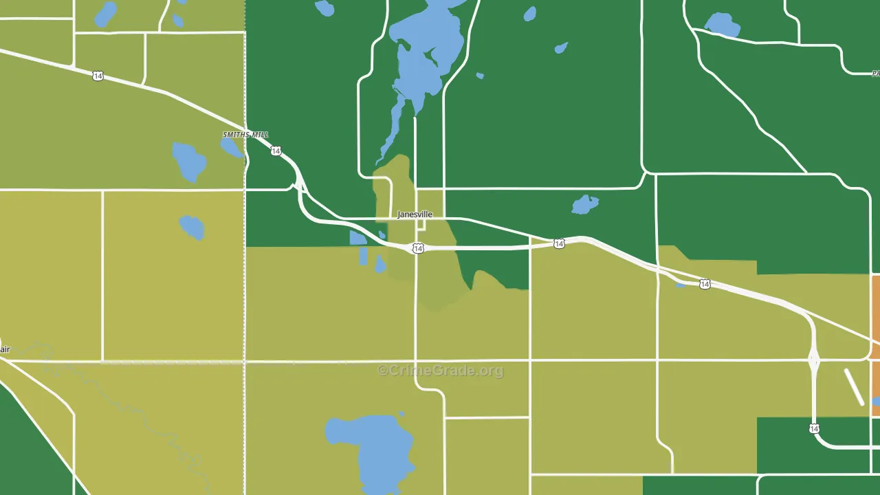 Janesville, MN Map of Drug-Related Crime Rates