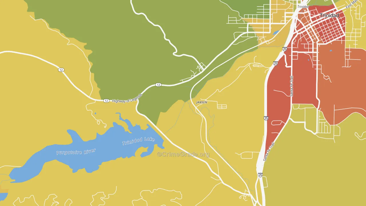Jansen, CO Map of Drug-Related Crime Rates