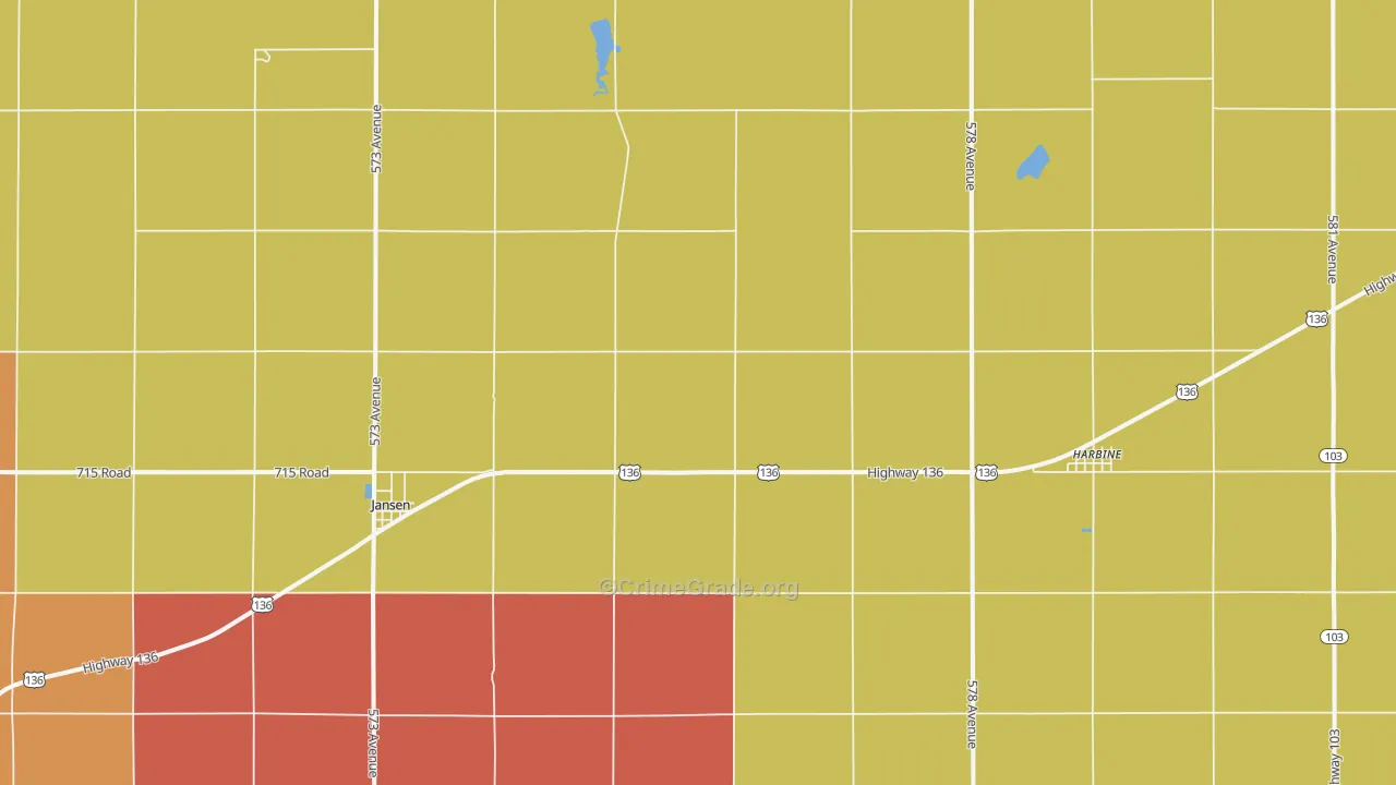 Jansen, NE Map of Drug-Related Crime Rates