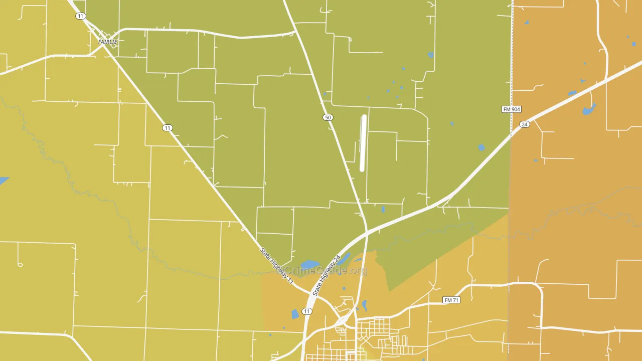 Jardin, TX Map of Drug-Related Crime Rates