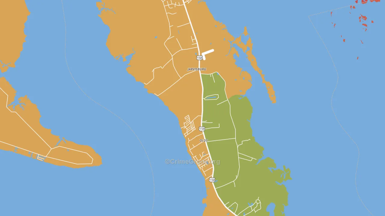 Jarvisburg, NC Map of Drug-Related Crime Rates