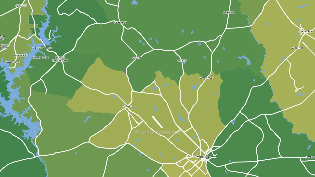 Jasper County, GA Map of Drug-Related Crime Rates