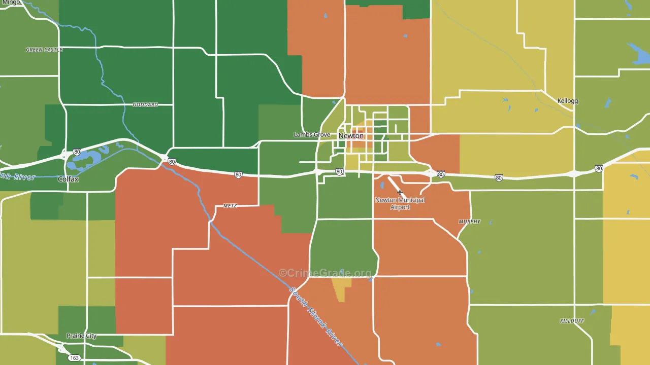 Jasper County, IA Map of Drug-Related Crime Rates
