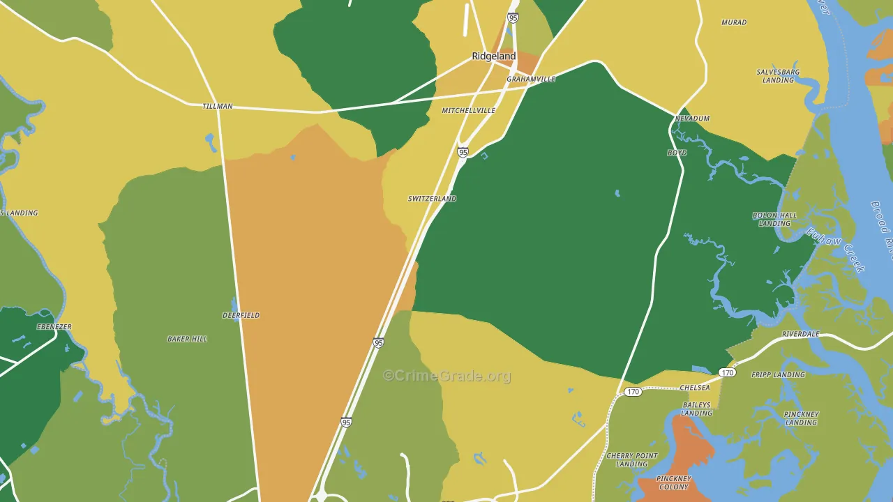 Jasper County, SC Map of Drug-Related Crime Rates