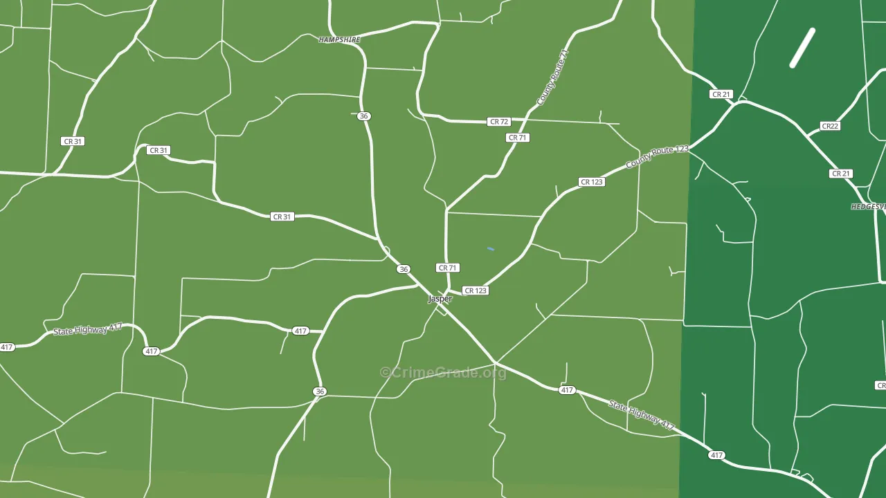Jasper, NY Map of Drug-Related Crime Rates